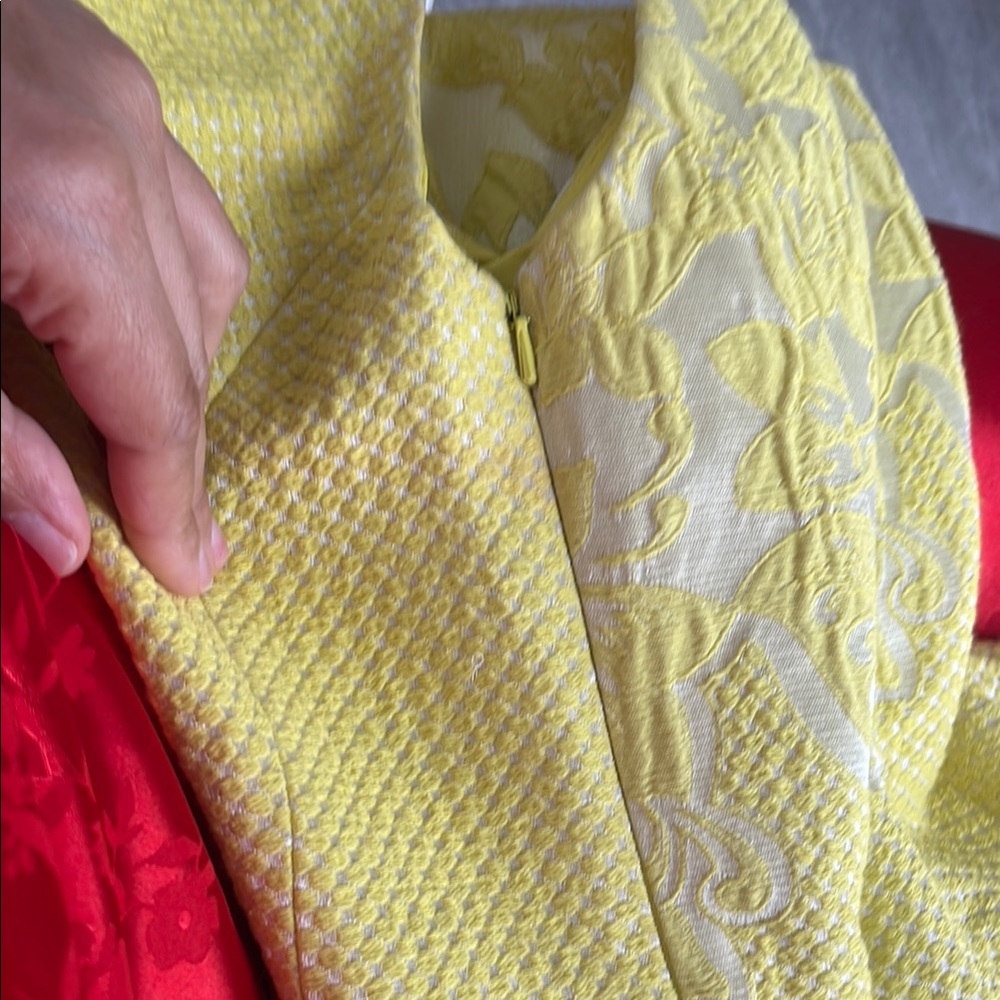 Karen Millen Yellow Embellished Pleated Mini Dress - Picture 7 of 7